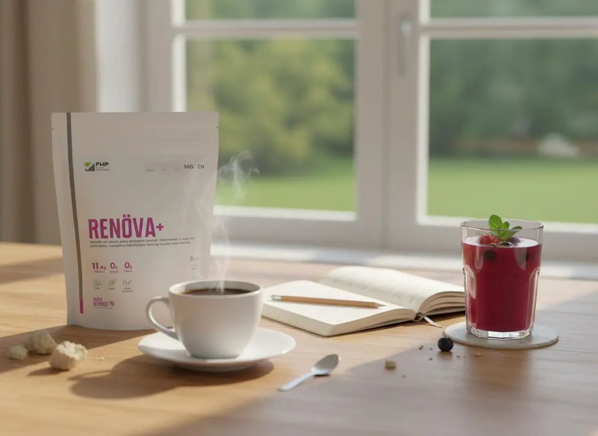 La bebida en la mesa del desayuno