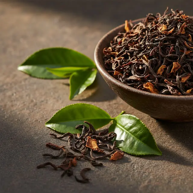Hojas de té negro