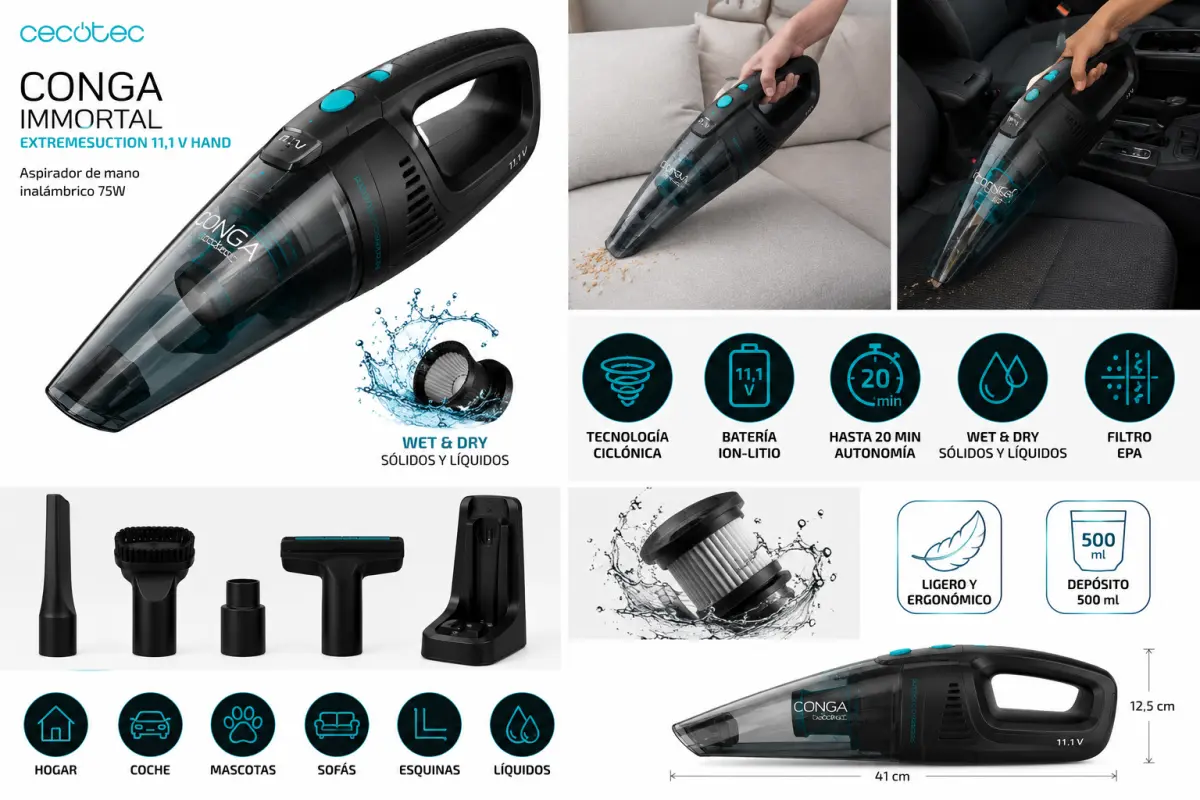 Cecotec Conga Immortal ExtremeSuction 11,1V Hand 75W