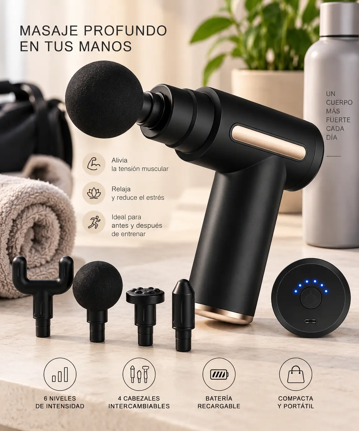 Pistola Masajeadora 4 Modos