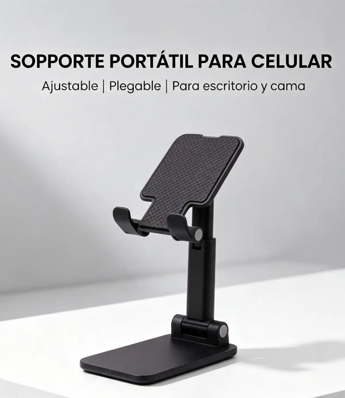Soporte de Celular Plegable de Escritorio Negro